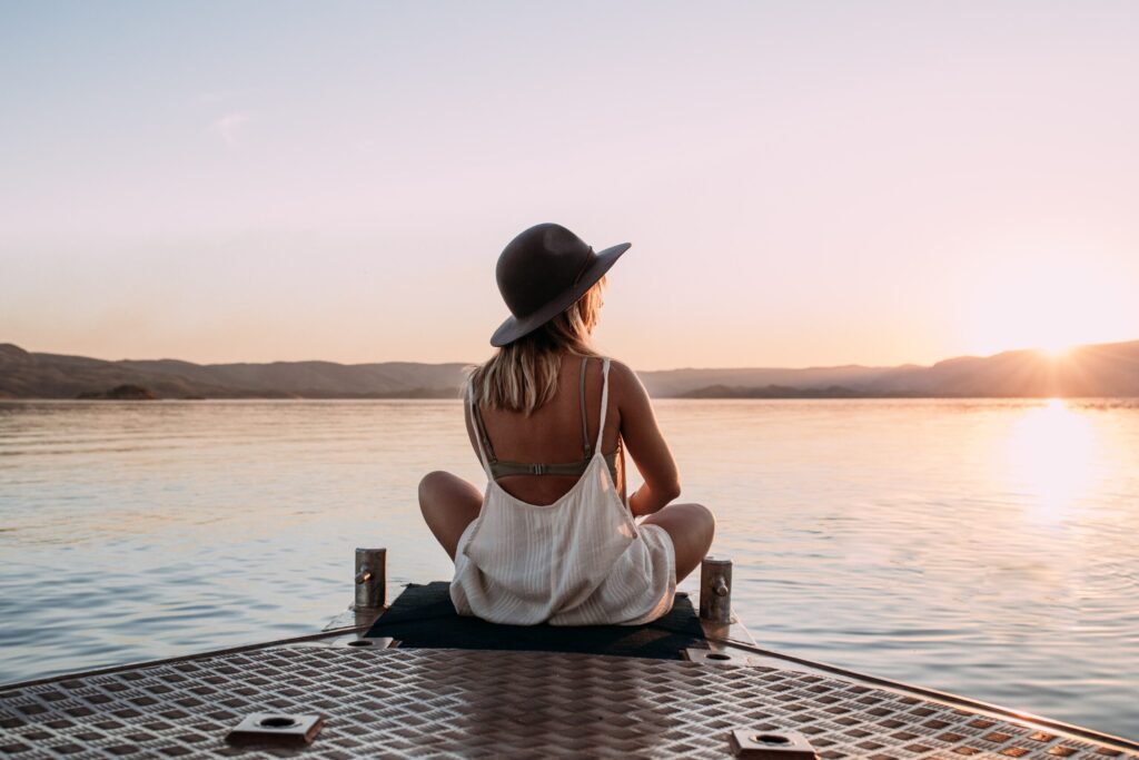 Girl Relax near river